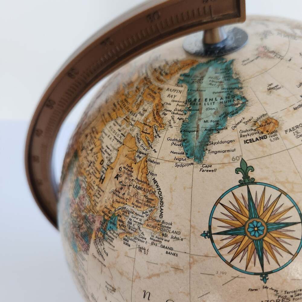 Vintage Replogle 9” World Classic Series Tolman ~ Relief Globe Raised USA